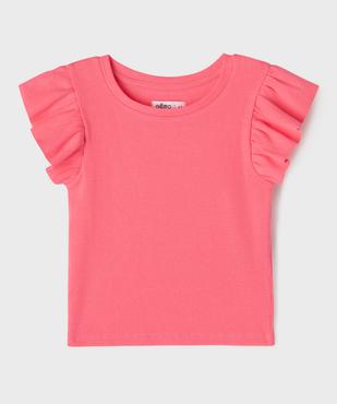 Tee-shirt manches courtes volantées fille vue2 - GEMO 4G FILLE - GEMO