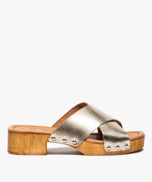 Sabots pour femme à larges brides croisées vue1 - GEMO (CASUAL) - GEMO