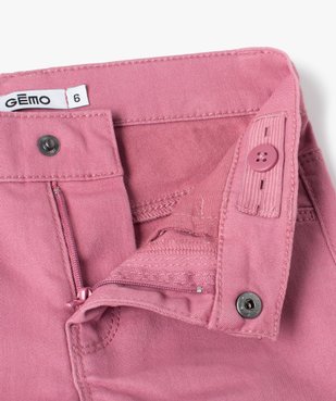Short fille en coton stretch uni à revers vue2 - GEMO (ENFANT) - GEMO