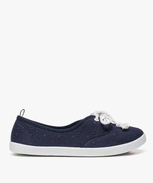 Tennis femme en toile unies avec lacets en cordelette vue3 - GEMO (SPORTSWR) - GEMO