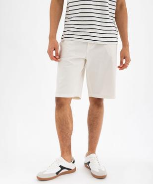 Bermuda en coton stretch coupe droite homme vue1 - GEMO 4G HOMME - GEMO