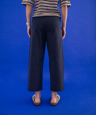 Pantalon barrel en coton stretch à taille élastiquée femme vue3 - GEMO(FEMME PAP) - GEMO