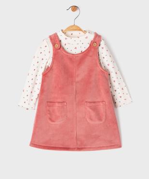 Ensemble 2 pièces robe + tee-shirt manches longues bébé fille vue1 - GEMO(BEBE DEBT) - GEMO
