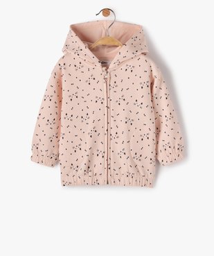 Sweat bébé fille à capuche et fermeture zippée vue1 - GEMO(BEBE DEBT) - GEMO