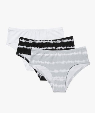 Shorty coton stretch tie and dye fille (lot de 3) vue2 - GEMO 4G FILLE - GEMO