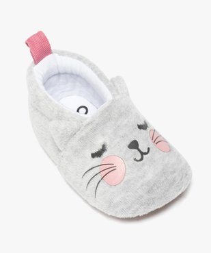 Chaussons de naissance bébé fille en velours motif chat vue5 - GEMO(BB COUCHE) - GEMO