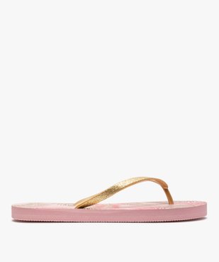 Tongs femme à motifs tropicaux et brides pailletées vue2 - Nikesneakers (PLAGE) - Nikesneakers