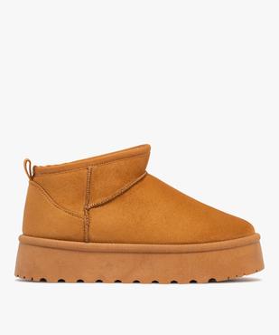 Boots femme fourrées en suédine avec semelle plateforme vue2 - 5 MILES - GEMO