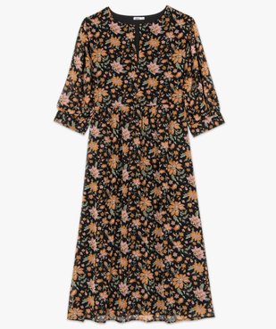 Robe femme longue à motifs fleuris et manches amples vue4 - GEMO (G TAILLE) - GEMO