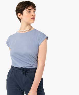 Tee-shirt femme à manches courtes à revers  vue2 - GEMO(FEMME PAP) - GEMO