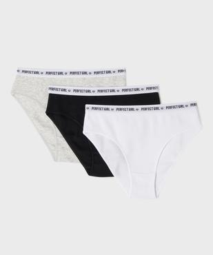 Culottes en maille côtelée coton stretch avec ceinture marquée fille (lot de 3) vue1 - GEMO 4G FILLE - GEMO