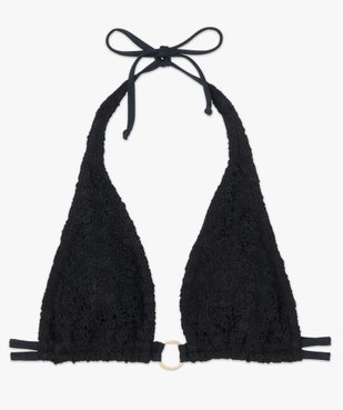 Haut de maillot de bain femme triangle façon macramé vue4 - GEMO (PLAGE) - GEMO