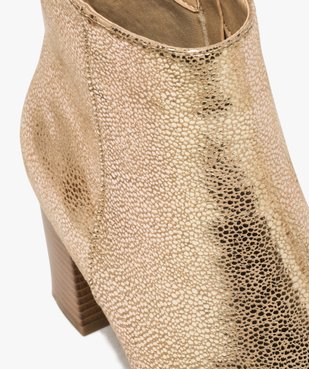 Boots femme à talon carré dessus métallisé vue6 - GEMO(URBAIN) - GEMO