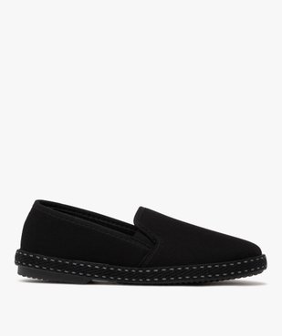 Chaussons homme pantoufles en toile avec semelle corde surpiquée vue1 - GEMO 4G HOMME - GEMO