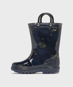 Bottes de pluie imprimée à anses et semelle crantée garçon vue3 - BUGGY - GEMO
