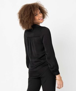 Chemise femme à manches longues en matière soyeuse vue3 - GEMO 4G FEMME - GEMO