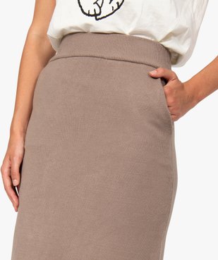 Jupe femme en maille avec large ceinture bord-côte vue2 - GEMO(FEMME PAP) - GEMO