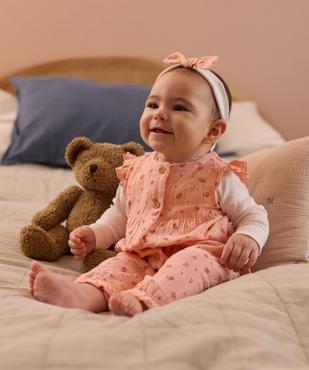 Ensemble 3 pièces salopette et body bébé fille - LuluCastagnette vue8 - LULUCASTAGNETTE - GEMO
