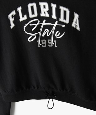 Sweat fille coupe courte avec inscription sur l’avant vue2 - GEMO (JUNIOR) - GEMO