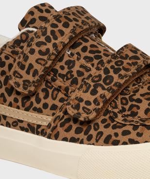 Tennis en toile à scratch imprimé léopard fille vue6 - LOVELY WINGS GEMO FOR GOOD - GEMO