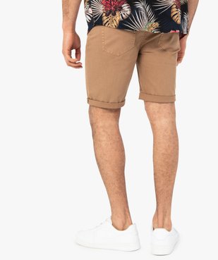 Bermuda homme en coton extensible aspect jean vue3 - GEMO (HOMME) - GEMO
