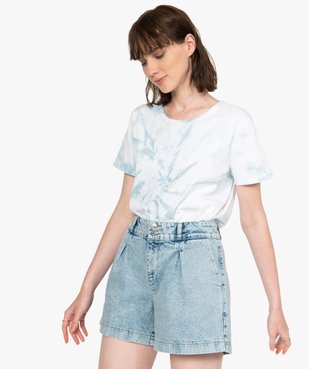 Tee-shirt femme à manches courtes oversize vue1 - GEMO(FEMME PAP) - GEMO