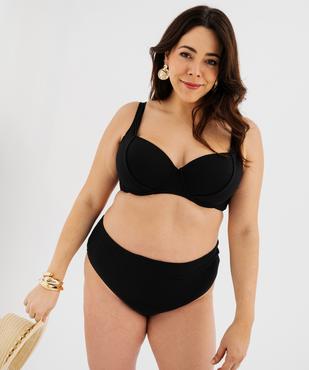 Haut de maillot de bain à armatures en maille texturée femme grande taille vue1 - GEMO (PLAGE) - GEMO