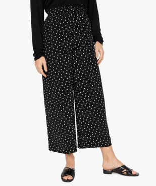 Pantacourt femme imprimé coupe ample avec taille élastiquée vue1 - GEMO(FEMME PAP) - GEMO