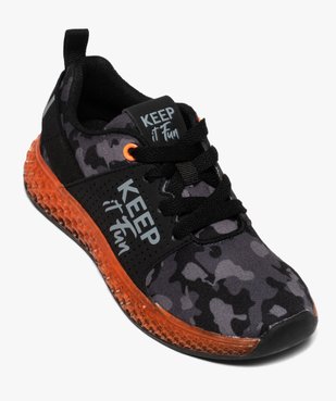 Baskets garçon en mesh à semelle translucide fluo vue5 - GEMO (ENFANT) - GEMO