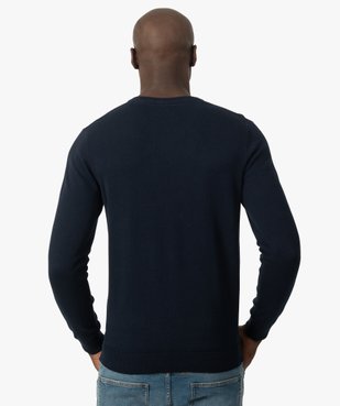 Pull homme à col V 100% coton biologique vue3 - GEMO C4G HOMME - GEMO