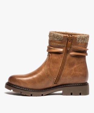 Boots fille à col en maille et semelle crantée vue3 - GEMO (ENFANT) - GEMO
