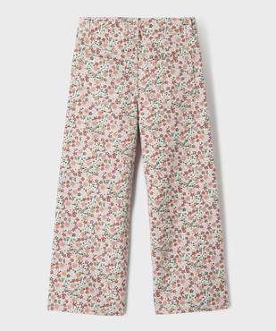 Jean straight à motifs fleuris avec taille ajustable fille vue5 - GEMO 4G FILLE - GEMO