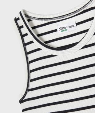 Débardeur rayé à col rond fille vue2 - GEMO 4G FILLE - GEMO