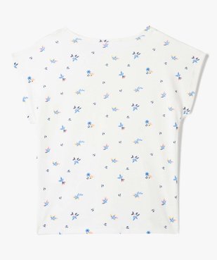 Tee-shirt fille à motifs fleuris coupe loose vue4 - GEMO (ENFANT) - GEMO