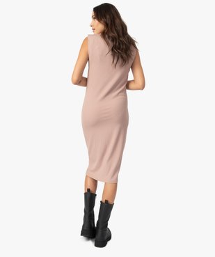 Robe femme en maille côtelée avec épaulettes vue3 - GEMO(FEMME PAP) - GEMO