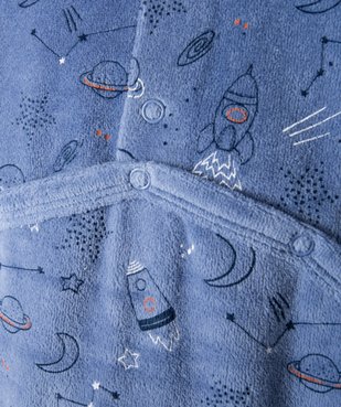 Pyjama bébé à pont-dos en velours à motifs espace vue2 - GEMO(BB COUCHE) - GEMO