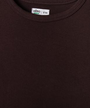 Tee-shirt col rond uni fille vue2 - GEMO 4G FILLE - GEMO