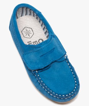 Mocassins garçon dessus cuir retourné fermeture scratch vue5 - Nikesneakers (ENFANT) - Nikesneakers