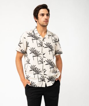 Chemise à manches courtes en coton léger et col cubain homme vue2 - GEMO (HOMME) - GEMO