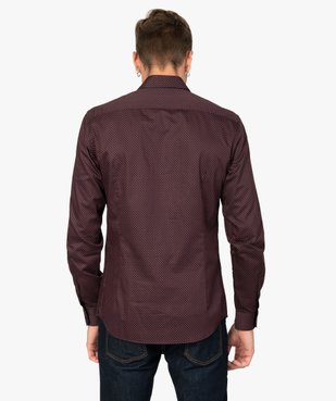 Chemise homme à micro motifs colorés coupe slim vue3 - GEMO (HOMME) - GEMO