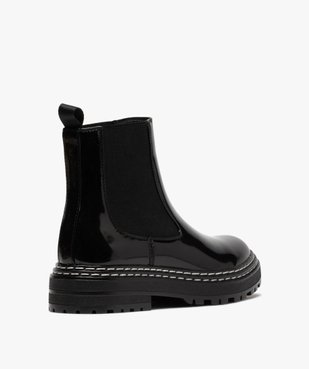 Boots femme style chelsea vernies à semelle crantée vue4 - Nikesneakers (CASUAL) - Nikesneakers
