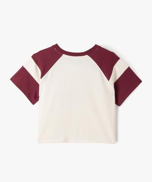 Tee-shirt manches courtes crop top fille - Camps United vue3 - CAMPS - GEMO