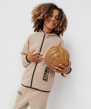 Sweat zippé à capuche en maille stretch garçon vue6 - GEMO (JUNIOR) - GEMO