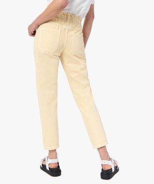 Pantalon femme en toile denim avec ceinture élastique vue3 - GEMO(FEMME PAP) - GEMO