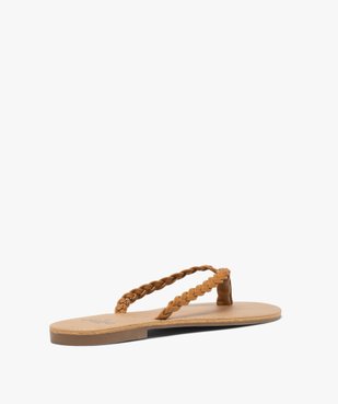 Tongs femme à talon plat et fine bride tressée vue4 - GEMO (CASUAL) - GEMO