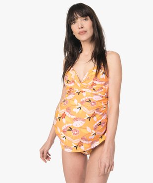Maillot de bain de grossesse coupe tankini à fleurs vue1 - GEMO (MATER) - GEMO