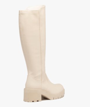 Bottes femme unies à talon large avec tige souple montante  vue4 - GEMO(URBAIN) - GEMO