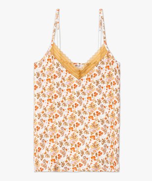 Haut de pyjama femme à fines bretelles et dentelle vue4 - GEMO(HOMWR FEM) - GEMO