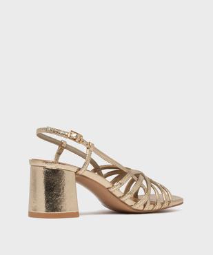 Sandales à talon en matière métallisée femme - Follow Me vue4 - FOLLOW ME - GEMO