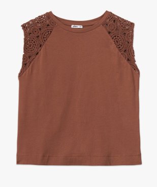 Tee-shirt sans manches en coton avec épaules en crochet femme vue4 - GEMO(FEMME PAP) - GEMO